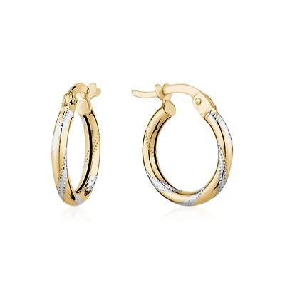 Hoop earrings for women - 10K 2-tone Gold. Color: 2 tone | Doucet Latendresse