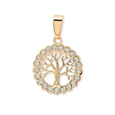 Pendentif arbre de vie en or jaune 10K avec zircons cubiques. Color: jaune | Doucet Latendresse