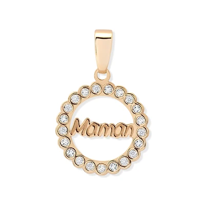 ''Maman'' pendant in 10K yellow gold with cubic zirconia. Color: yellow | Doucet Latendresse