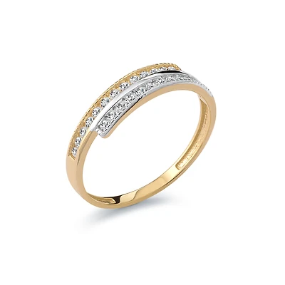 Women's ring - 10K 2-tone Gold & Cubic zirconia. Color: 2 tone | Doucet Latendresse