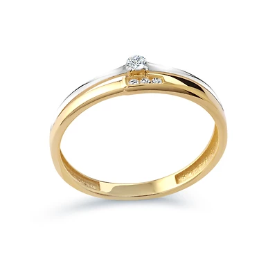 Women's ring - 10K 2-tone Gold & Cubic zirconia. Color: 2 tone | Doucet Latendresse