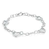 Bracelet cœurs pour femme - Argent sterling. Color: blanc | Doucet Latendresse