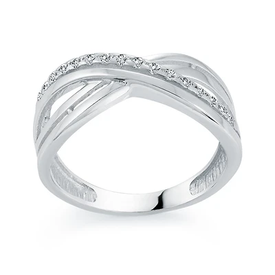 Ring for woman - Sterling silver & Cubic zirconia 8mm. Color: white | Doucet Latendresse