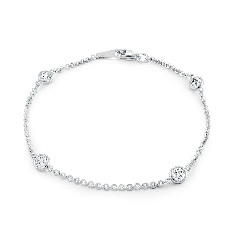 Bracelet pour femme - Argent sterling & Zircons cubiques. Color: blanc | Doucet Latendresse