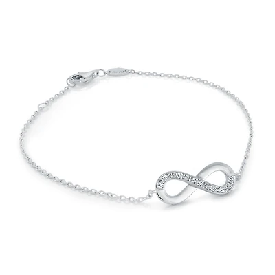 Bracelet infini - Argent sterling & Zircons cubiques - 7.5