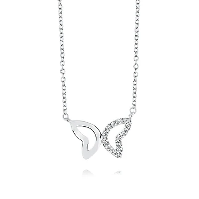 Collier papillon pour femme - Argent sterling & Zircons cubiques. Color: blanc | Doucet Latendresse