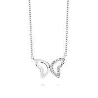 Collier papillon pour femme - Argent sterling & Zircons cubiques. Color: blanc | Doucet Latendresse