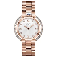 Montre en Acier Inoxydable Ton Or Rose avec Lunette Diamants – 32mm | Doucet Latendresse