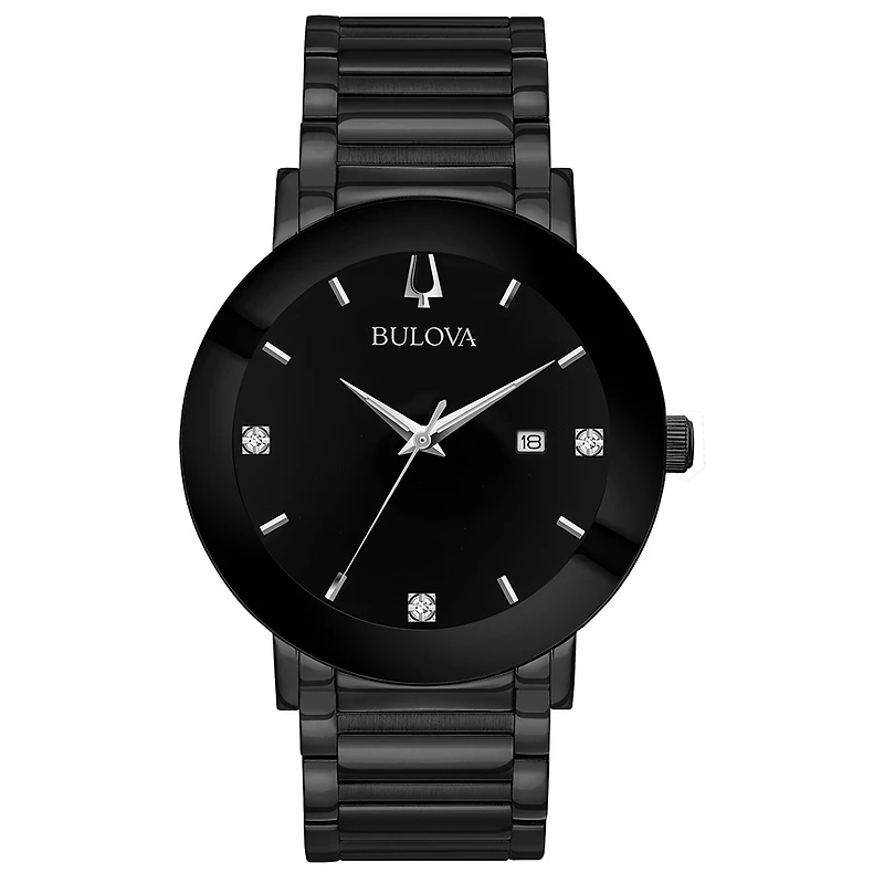 Montre Bulova pour hommes - Acier inoxydable plaqué ion noir | Doucet Latendresse