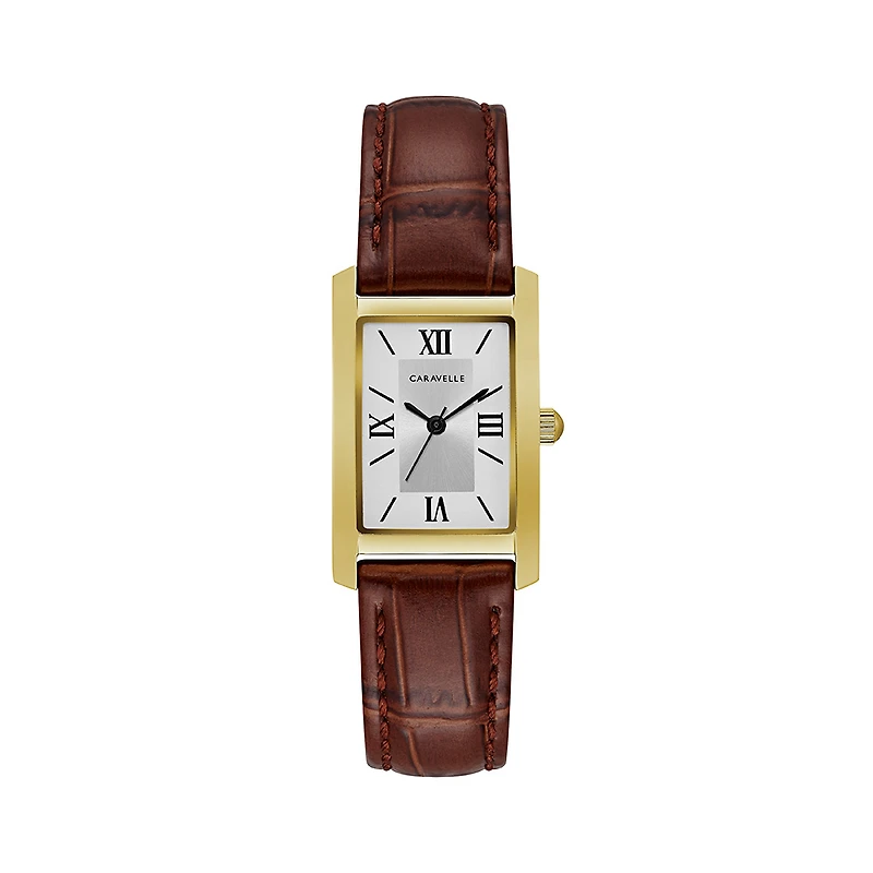 Caravelle Watch Dress with Leather Bracelet and Stainless Steel Case - 21mm | Doucet Latendresse