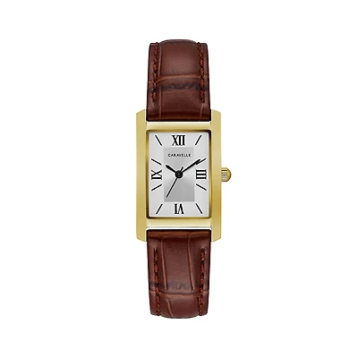 Caravelle Watch Dress with Leather Bracelet and Stainless Steel Case - 21mm | Doucet Latendresse