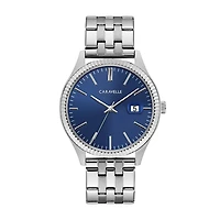 Montre Caravelle NY pour hommes - Acier inoxydable & Cadran graphique bleu foncé | Doucet Latendresse