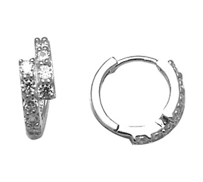 Hoop earrings - Sterling silver & Cubic zirconia. Color: white | Doucet Latendresse