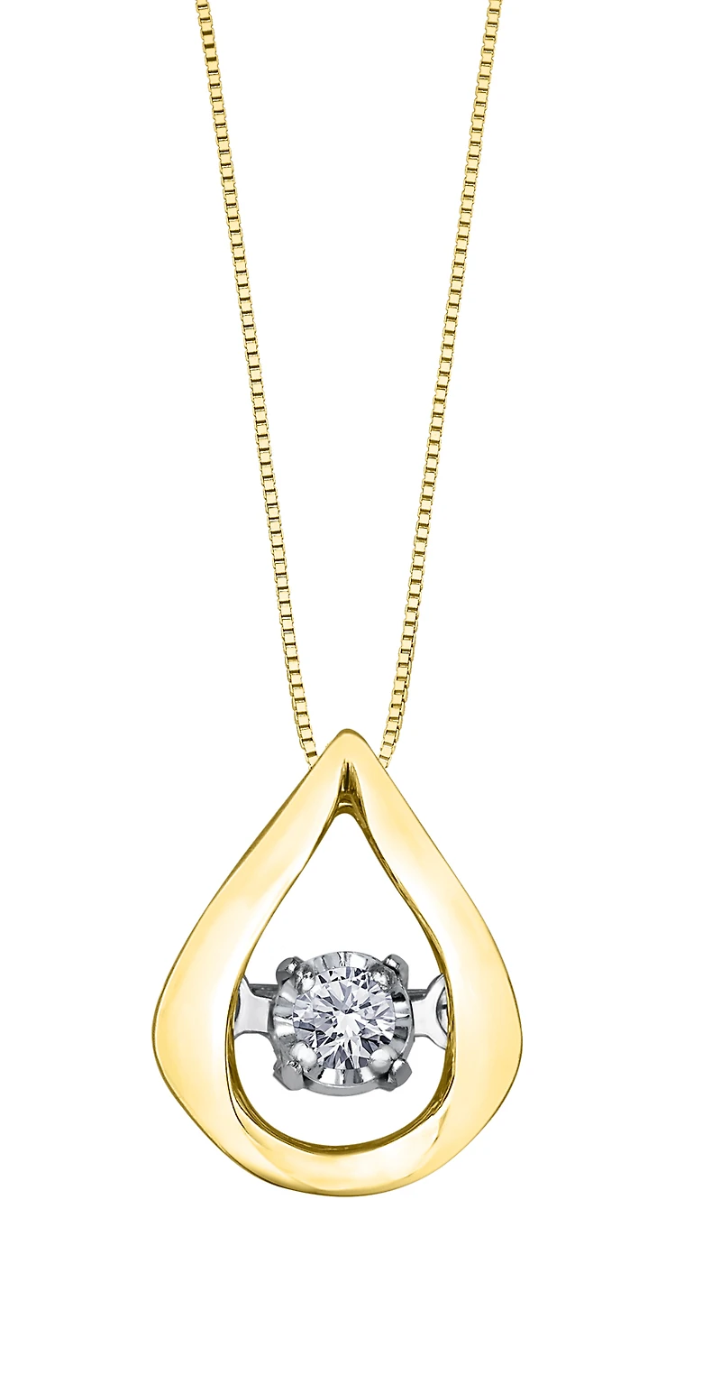 “Éclat du Nord” Canadian Diamond Pendant in 10K Yellow Gold with a 16