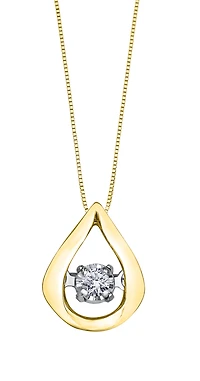 “Éclat du Nord” Canadian Diamond Pendant in 10K Yellow Gold with a 16