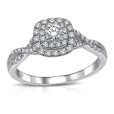 14K White Gold Ring with Diamonds - 1ct. Color: white | Doucet Latendresse