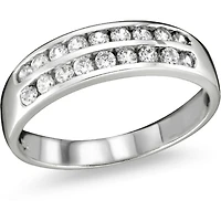 Bague pour Dame - Or blanc 10K & Zirconiums cubiques. Color: blanc | Doucet Latendresse