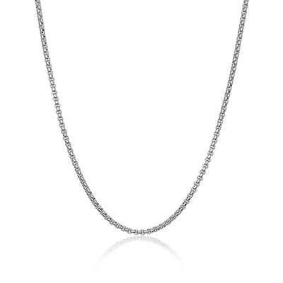 22'' Round box chain - Stainless steel. Color: silver | Doucet Latendresse