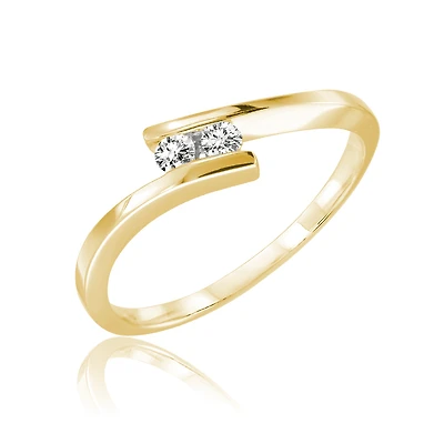 Bague pour femme - Or jaune 10K & Diamants totalisant 0.10 carat. Color: jaune | Doucet Latendresse