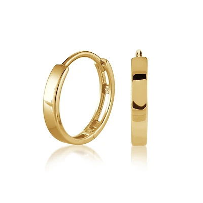 Boucles d'oreilles anneaux pour femme - Or jaune 10K. Color: jaune | Doucet Latendresse