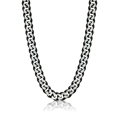 24'' Curb chain for man - Matte stainless steel. Color: black | Doucet Latendresse