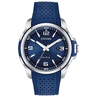 Citizen Eco-Drive watch for men - Stainless steel & Blue polyurethane strap | Doucet Latendresse