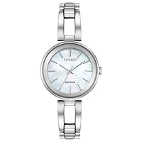 Citizen Eco-Drive watch for woman - Stainless steel & White mother-of-pearl dial | Doucet Latendresse