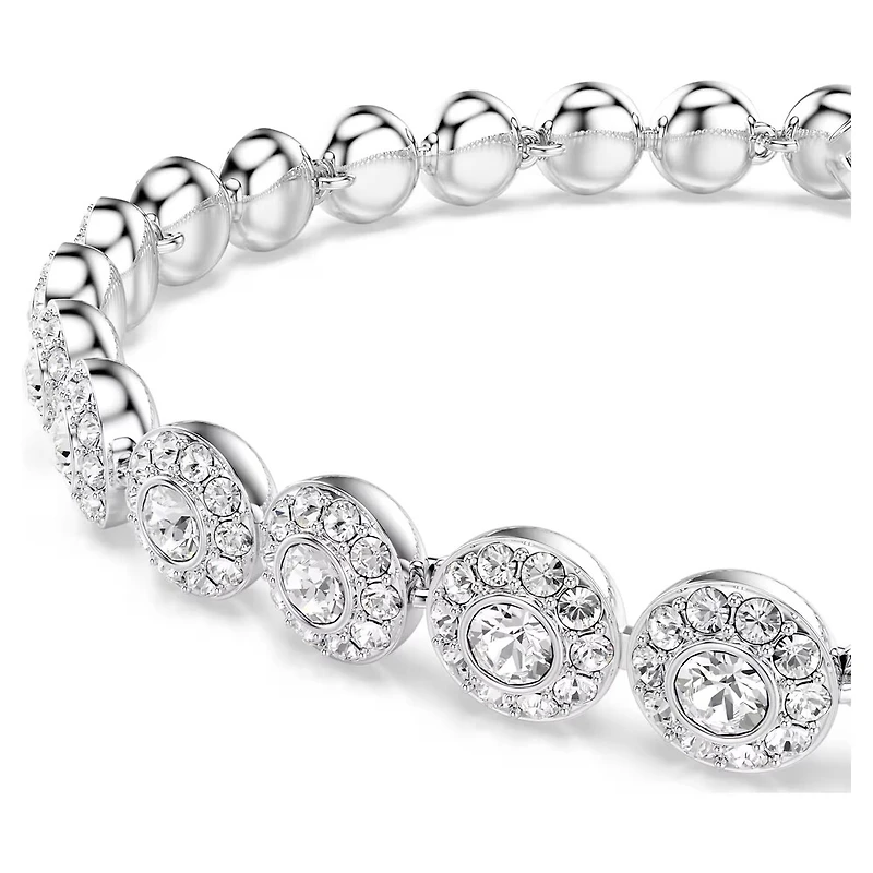 Bracelet Una Angelica en Métal Rhodié avec Cristaux Swarovski - 16.5 - 18 cm. Color: blanc | Doucet Latendresse