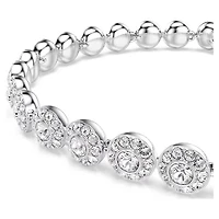 Bracelet Una Angelica en Métal Rhodié avec Cristaux Swarovski - 16.5 - 18 cm. Color: blanc | Doucet Latendresse