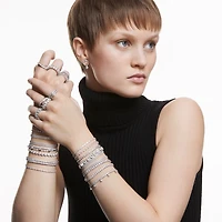 Bracelet Una Angelica en Métal Rhodié avec Cristaux Swarovski - 16.5 - 18 cm. Color: blanc | Doucet Latendresse