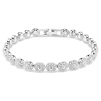Bracelet Una Angelica en Métal Rhodié avec Cristaux Swarovski - 16.5 - 18 cm. Color: blanc | Doucet Latendresse