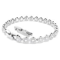 Bracelet Una Angelica en Métal Rhodié avec Cristaux Swarovski - 16.5 - 18 cm. Color: blanc | Doucet Latendresse