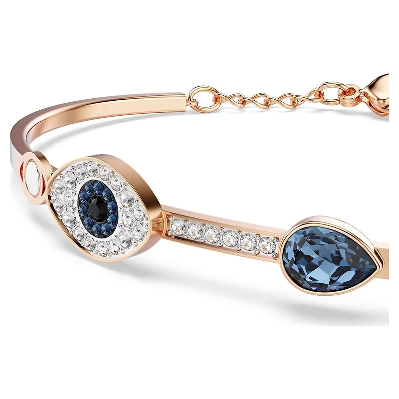 Bracelet-jonc Symbolica Evil Eye en Métal Plaqué Or Rose avec Cristaux Swarovski - 6.25