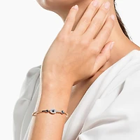 Bracelet-jonc Symbolica Evil Eye en Métal Plaqué Or Rose avec Cristaux Swarovski - 6.25
