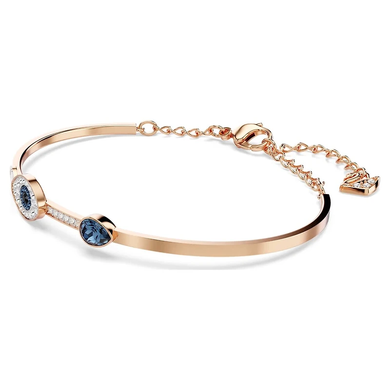 Bracelet-jonc Symbolica Evil Eye en Métal Plaqué Or Rose avec Cristaux Swarovski - 6.25