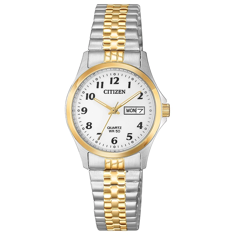 Montre Citizen pour femme - Acier inoxydable 2 tons & Cadran blanc | Doucet Latendresse