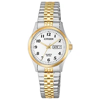 Montre Citizen pour femme - Acier inoxydable 2 tons & Cadran blanc | Doucet Latendresse