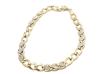10K Two-Tone Gold Bracelet - 6.5mm, 8