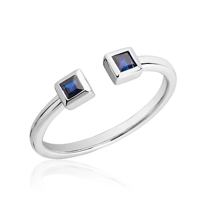 Ring for woman - 10K white gold & Sapphire. Color: white | Doucet Latendresse
