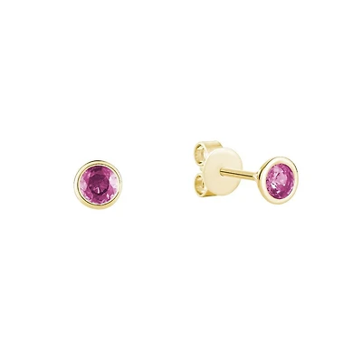Stud earrings for woman - 10K yellow gold & Tourmaline. Color: yellow | Doucet Latendresse