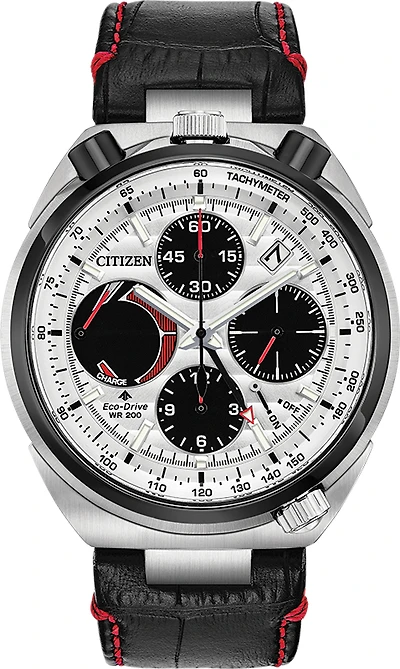 Montre Citizen Eco-Drive pour homme - Cadran argenté & Bracelet en cuir noir | Doucet Latendresse