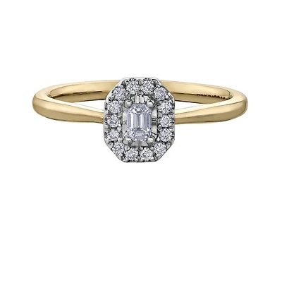 10K Gold Ring Set with Diamonds. Color: yellow | Doucet Latendresse