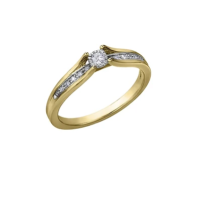 clat du Nord Ring for woman -10K yellow gold & Canadian diamonds T.W. carat. Color: yellow | Doucet Latendresse