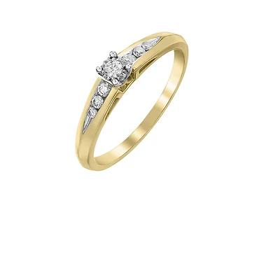 Éclat du Nord Ring 10K Gold Set with Canadian Diamonds - 0.14ct. Color: yellow | Doucet Latendresse
