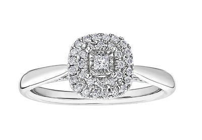 Bague Éclat du Nord en Or Blanc 10K avec Diamants Canadiens