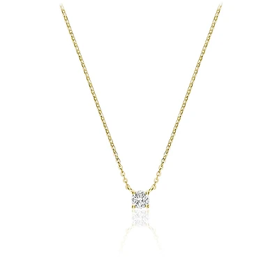 Collier pour femme - Or jaune 10K & Diamant solitaire de 8pts. Color: jaune | Doucet Latendresse