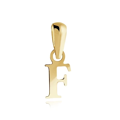 Letter ''F'' pendant for child - 10K yellow Gold. Color: yellow | Doucet Latendresse