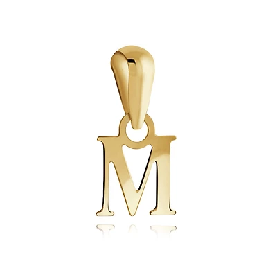 Letter ''M'' pendant for child - 10K yellow Gold. Color: yellow | Doucet Latendresse