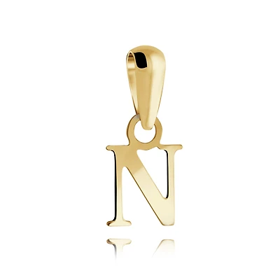 Letter ''N'' pendant for child - 10K yellow Gold. Color: yellow | Doucet Latendresse