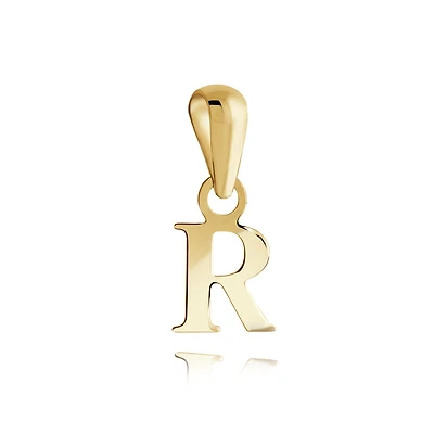 Letter ''R'' pendant for child - 10K yellow Gold. Color: yellow | Doucet Latendresse